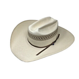 RESISTOL Mens Wildfire Straw Hat Color Natural Size 7 1/8 Cowboy Hat Damaged